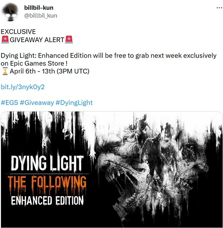 Инсайдер раскрыл, что Dying Light попадёт в бесплатную раздачу Epic Games Store на следующей неделе