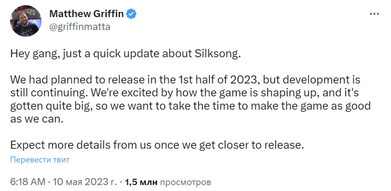 «Эту игру можно ждать сколько угодно»: релиз Hollow Knight: Silksong перенесли — в первой половине года сиквел не выйдет