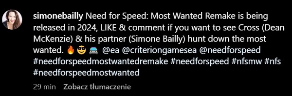 Актриса опубликовала тизер ремейка «правильной» Need for Speed: Most Wanted, но тут же его удалила