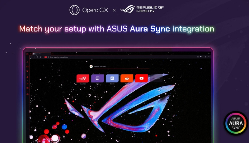 Opera и ASUS анонсировали специальную версию игрового браузера Opera GX ROG Edition