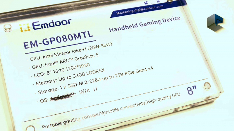 Показана первая портативная игровая консоль на Intel Meteor Lake — у неё экран 8" и разрешение 1920×1080