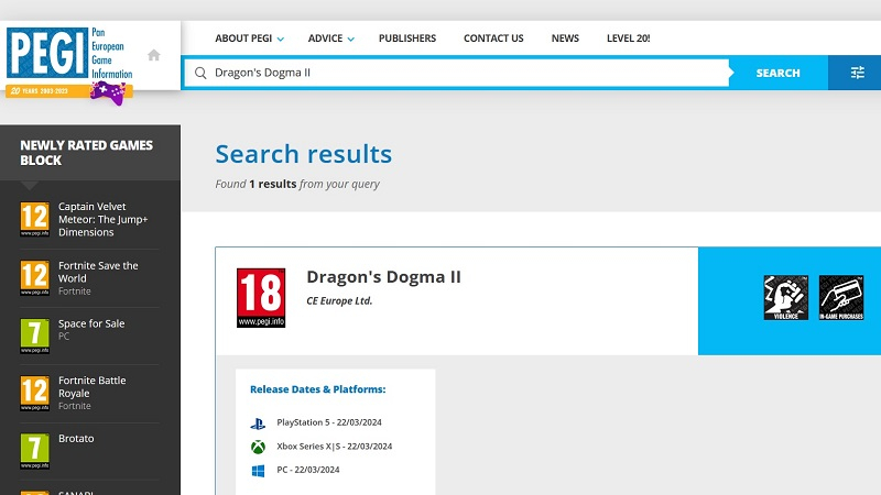 Capcom анонсировала новую демонстрацию Dragon’s Dogma II, а рейтинговое агентство, похоже, раскрыло дату выхода игры 