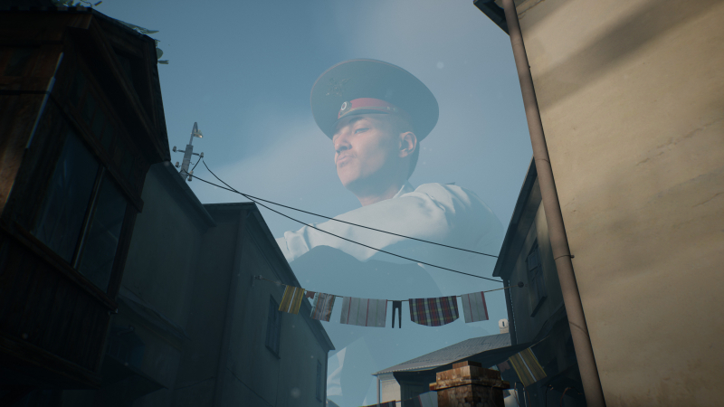 Militsioner показалась из тени — новый геймплей российского симулятора побега от огромного милиционера 