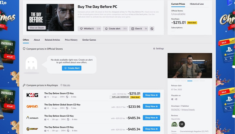 Сторонние площадки начали продавать доступ к Steam-версии The Day Before за сотни долларов 