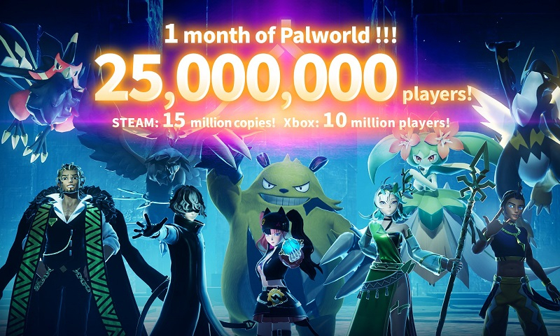 Разработчики Palworld подвели итоги первого месяца раннего доступа — 25 миллионов игроков и новая вершина продаж в Steam 