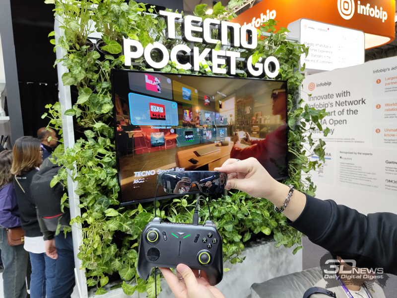 Tecno представила Pocket Go — первую в мире портативную игровую консоль с AR-очками вместо экрана 