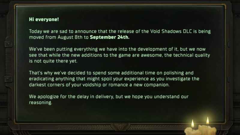 Owlcat отложила релиз сюжетного дополнения Void Shadows к Warhammer 40,000: Rogue Trader и объяснила причину 